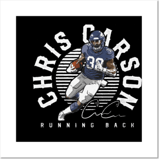 Chris Carson Seattle Emblem Posters and Art